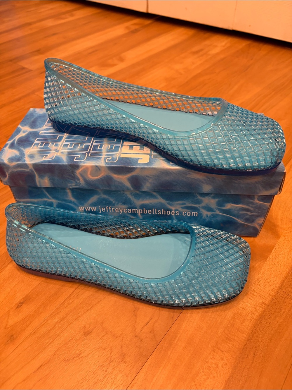 NWT NIB Jeffrey Campbell x Free People Suni Jelly Flats – Blue - Women’s Size 10